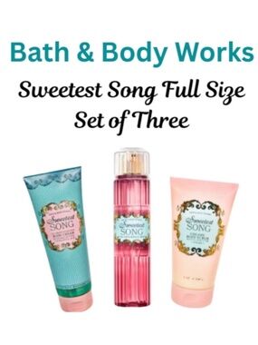 Bath & Body Works Set of 3 Full Size "Sweetest Song" -